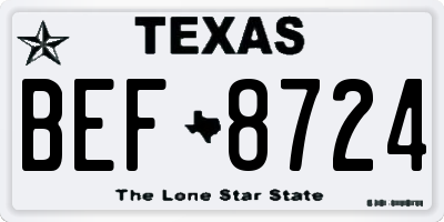 TX license plate BEF8724
