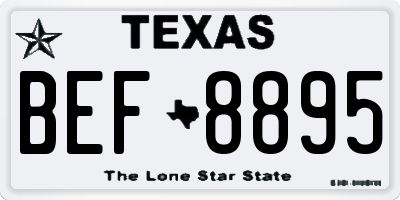 TX license plate BEF8895