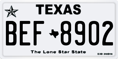 TX license plate BEF8902