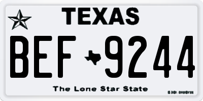 TX license plate BEF9244