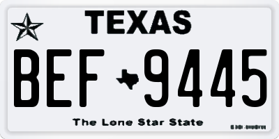 TX license plate BEF9445