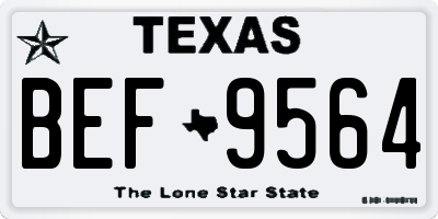 TX license plate BEF9564