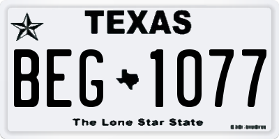 TX license plate BEG1077