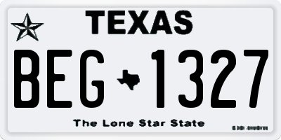 TX license plate BEG1327