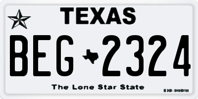 TX license plate BEG2324