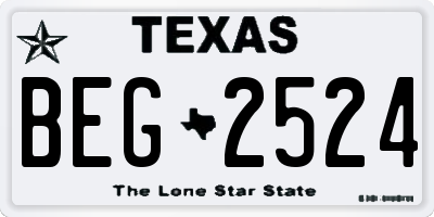 TX license plate BEG2524