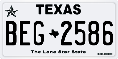 TX license plate BEG2586