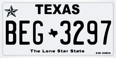 TX license plate BEG3297