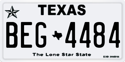 TX license plate BEG4484