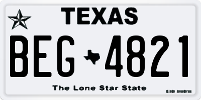 TX license plate BEG4821