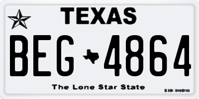 TX license plate BEG4864