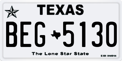 TX license plate BEG5130