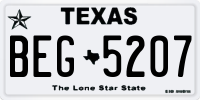 TX license plate BEG5207