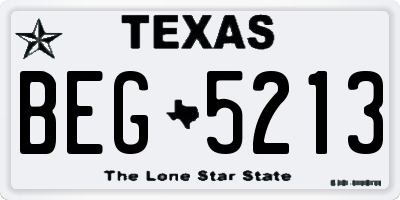 TX license plate BEG5213