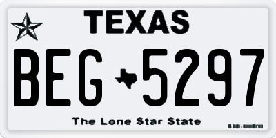 TX license plate BEG5297