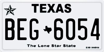 TX license plate BEG6054