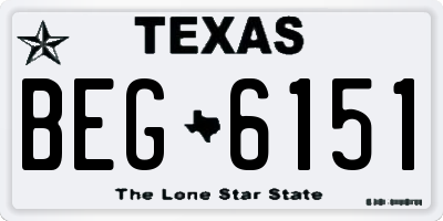 TX license plate BEG6151