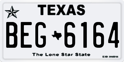 TX license plate BEG6164