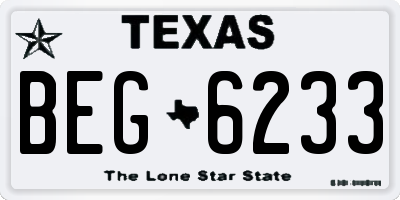 TX license plate BEG6233