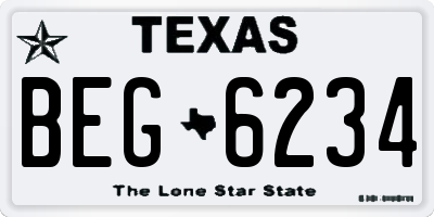 TX license plate BEG6234