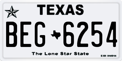 TX license plate BEG6254