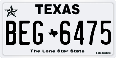 TX license plate BEG6475