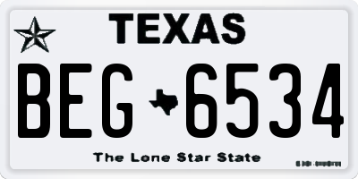 TX license plate BEG6534