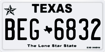 TX license plate BEG6832