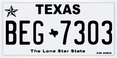 TX license plate BEG7303