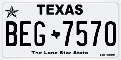 TX license plate BEG7570