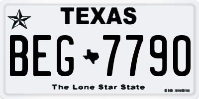 TX license plate BEG7790