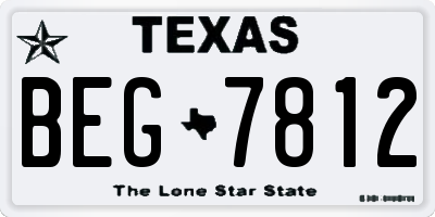 TX license plate BEG7812