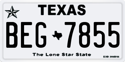 TX license plate BEG7855