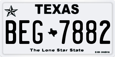 TX license plate BEG7882
