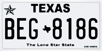 TX license plate BEG8186