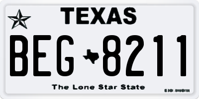 TX license plate BEG8211