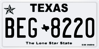 TX license plate BEG8220