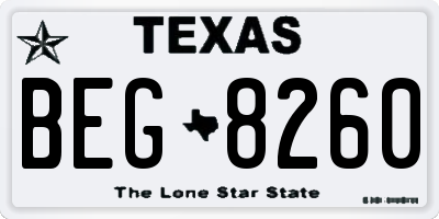 TX license plate BEG8260