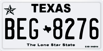 TX license plate BEG8276