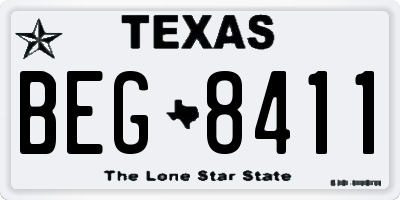 TX license plate BEG8411