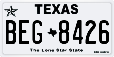 TX license plate BEG8426