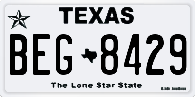 TX license plate BEG8429