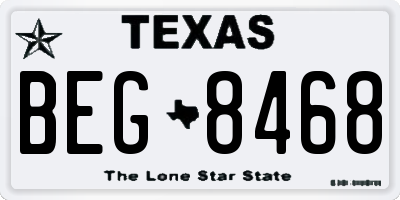 TX license plate BEG8468