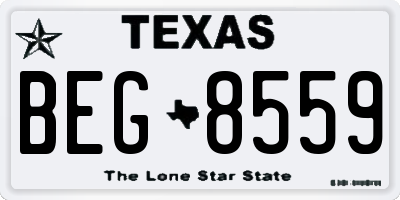 TX license plate BEG8559