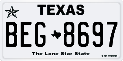 TX license plate BEG8697