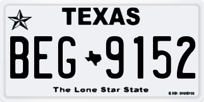 TX license plate BEG9152