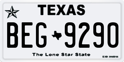 TX license plate BEG9290