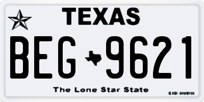 TX license plate BEG9621