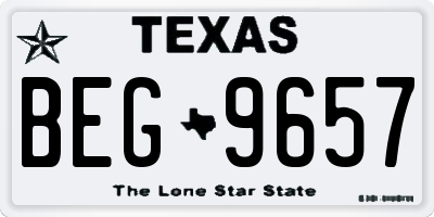 TX license plate BEG9657