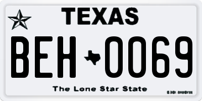 TX license plate BEH0069